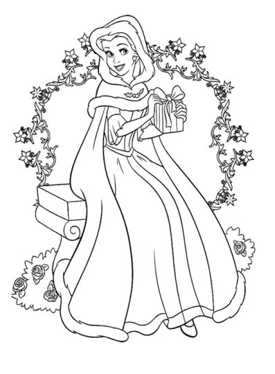 Disney Princess Christmas Coloring Pages - Part 2